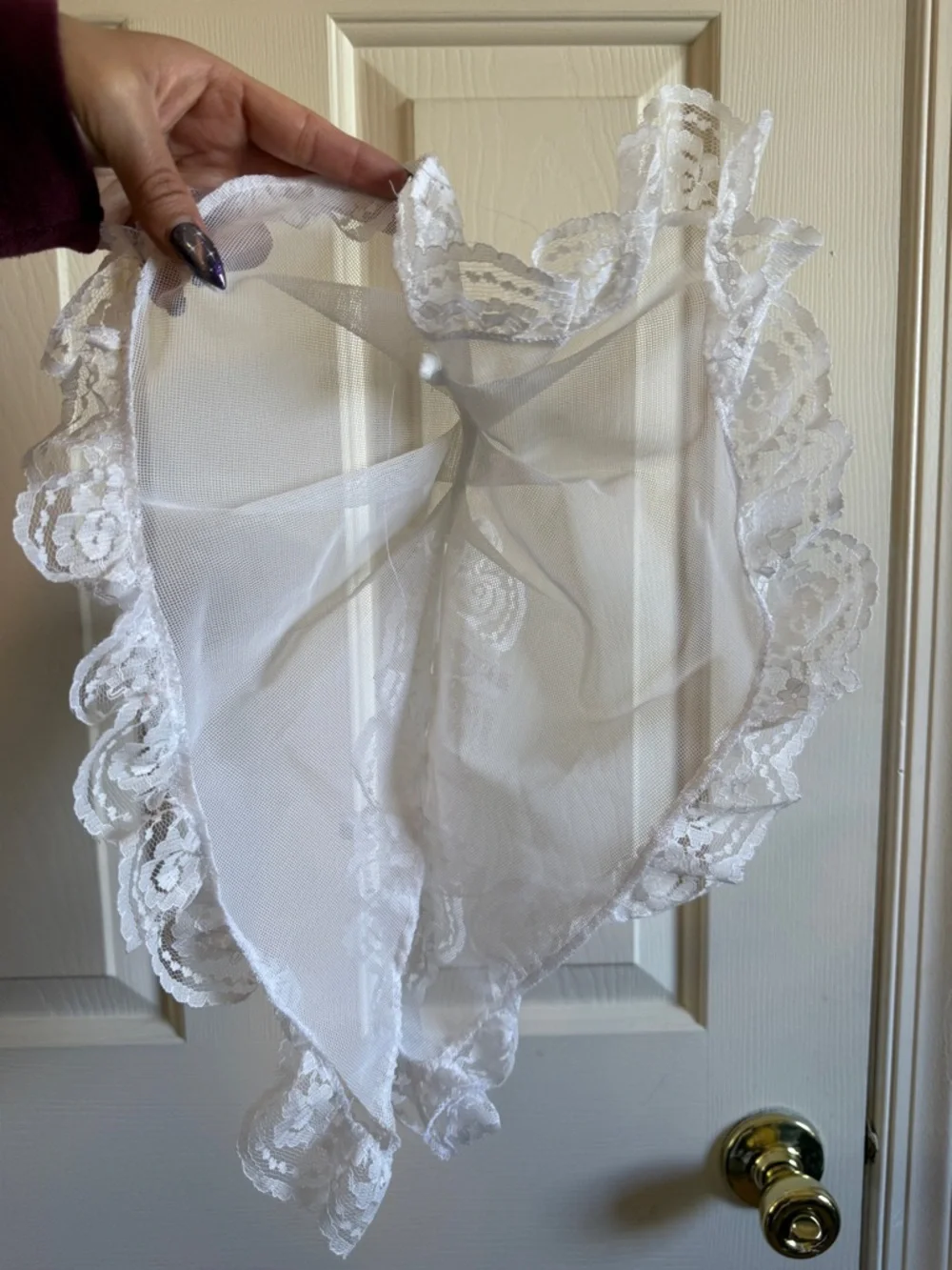 Girls White Lace & Satin Dress - Angel or Bride Costume - Picture 6 of 6